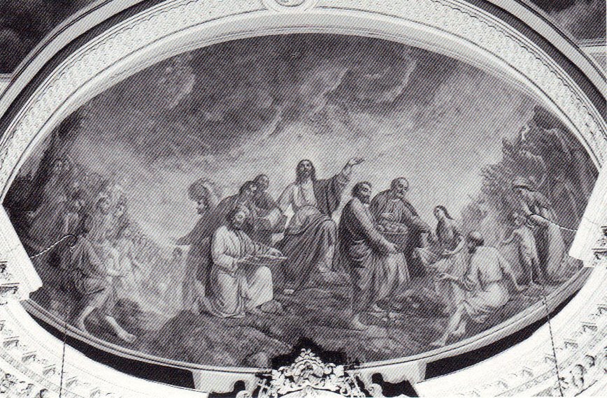 La Moltiplicazione dei pani e dei pesci - 1875 - affresco - chiesa di San Lorenzo - Urago d'Oglio (BS)