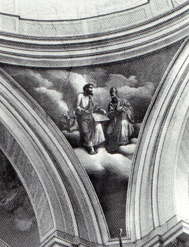 Evangelisti e Dottori della Chiesa - 1876 - affresco - chiesa di San Vittore - Calcio (BG)