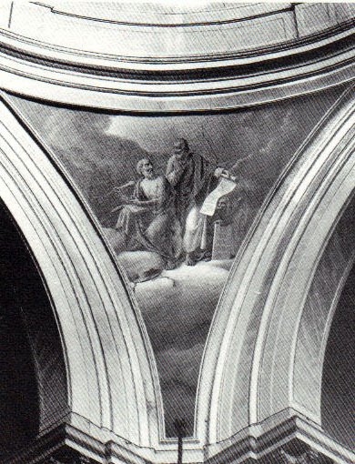 Evangelisti e Dottori della Chiesa - 1876 - affresco - chiesa di San Vittore - Calcio (BG)