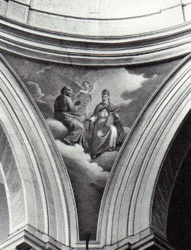 Evangelisti e Dottori della Chiesa - 1876 - affresco - chiesa di San Vittore - Calcio (BG)