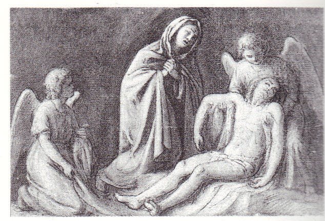 La Pietà - 1877 - olio su tela cm. 21,5x32,5 - coll. privata