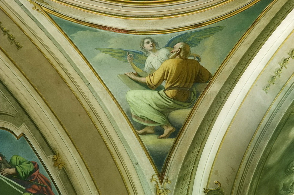 L'Evangelista Matteo - 1881 ca. - affresco - chiesa di San Zenone - Passirano (BS)