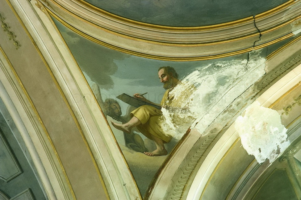 L'Evangelista Marco - 1881 ca. - affresco - chiesa di San Zenone - Passirano (BS)