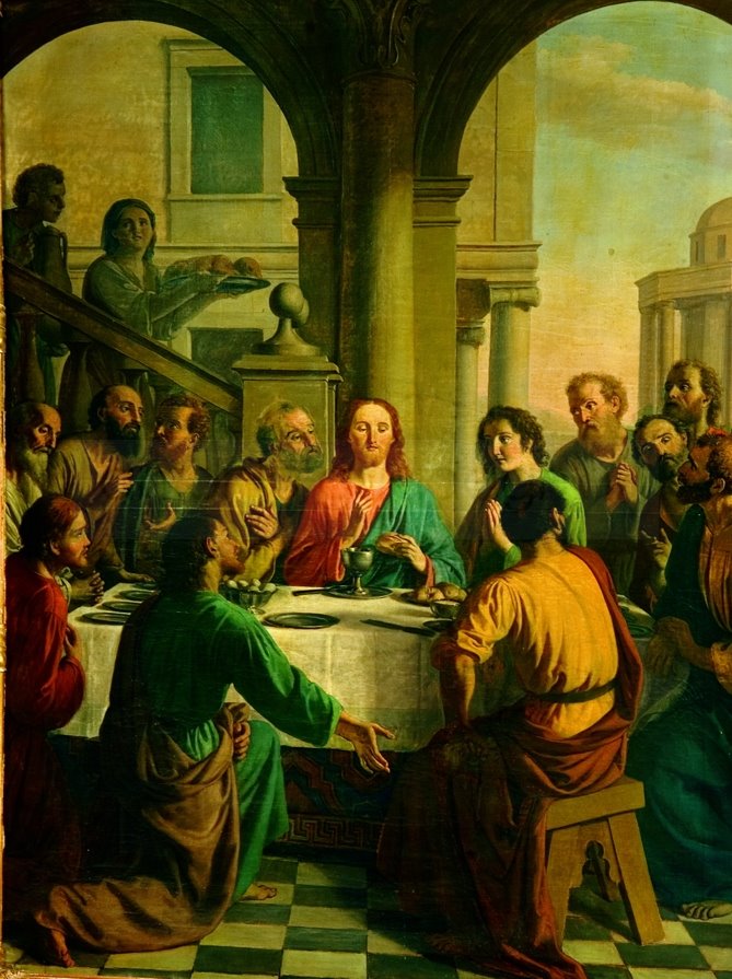 L'Ultima Cena - 1882 ca. - olio su tela cm. 283x210 (prima dei restauri) - chiesa di San Zenone - Passirano (BS)