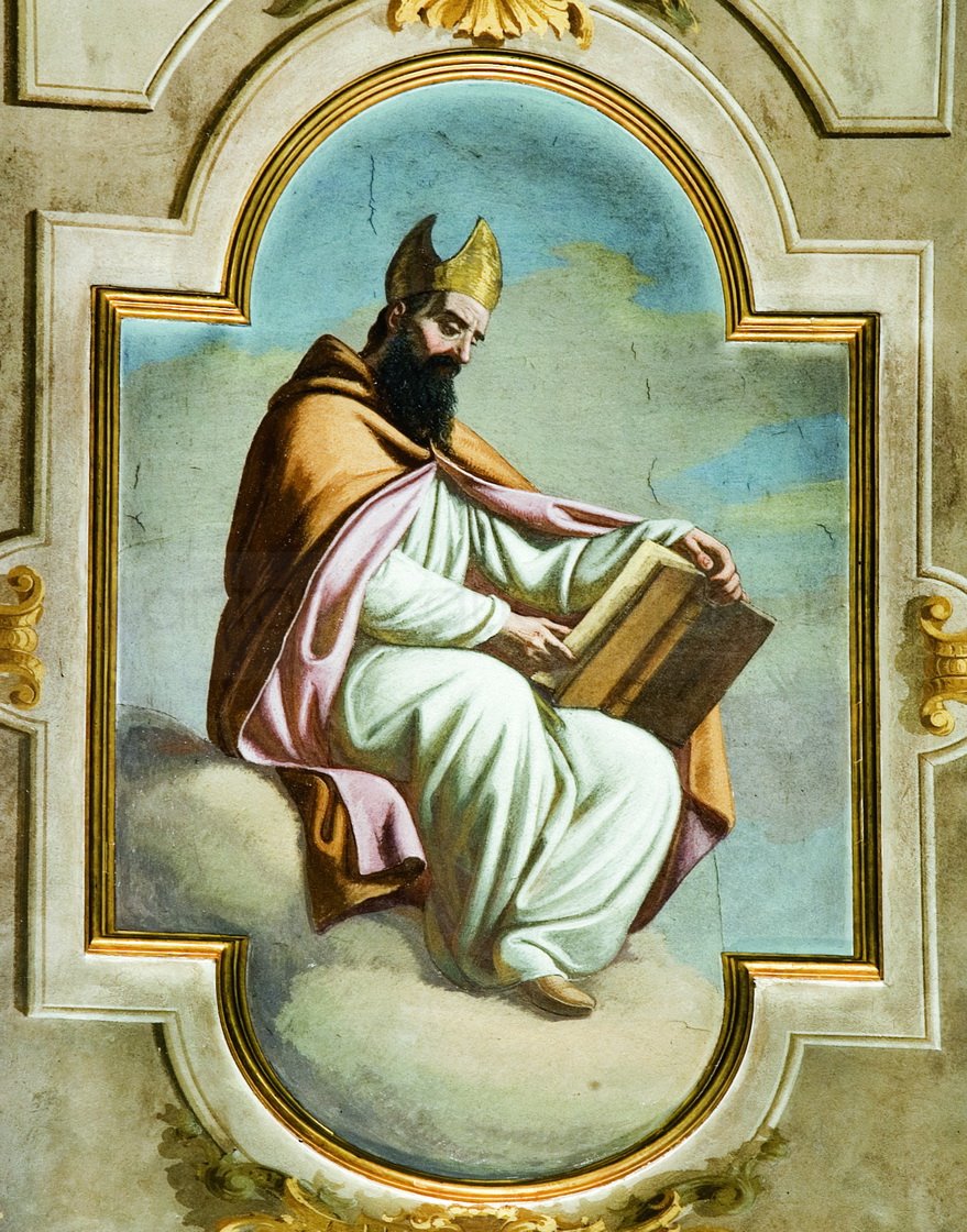 Sant'Agostino - 1882 ca. - affresco - chiesa di San Zenone - Passirano (BS)