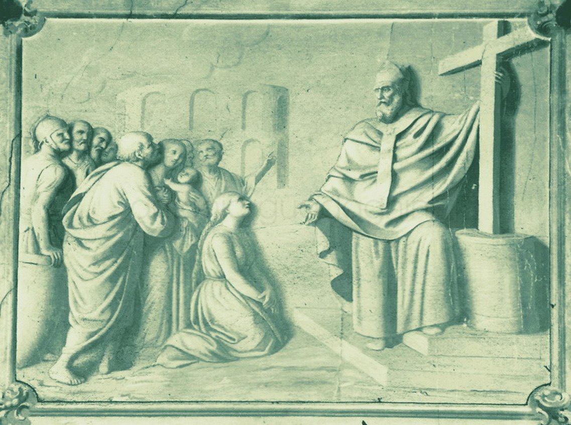 San Zeno predicatore - 1881 ca. - affresco -chiesa di San Zenone - Passirano (BS)