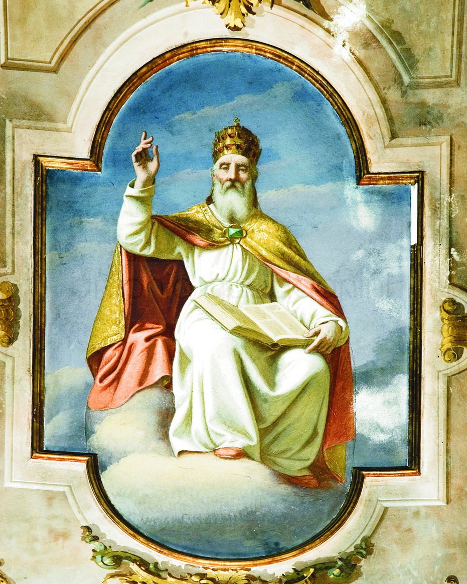 San Gregorio Magno - 1878 ca. - affresco - chiesa di San Zenone - Passirano (BS)