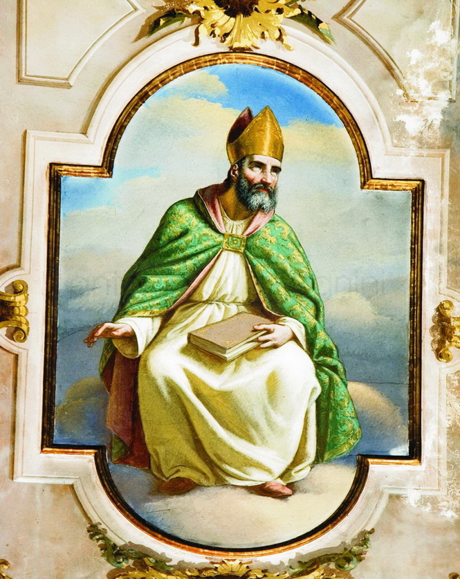 San Ambrogio - 1878 ca. - affresco - chiesa di San Zenone - Passirano (BS)