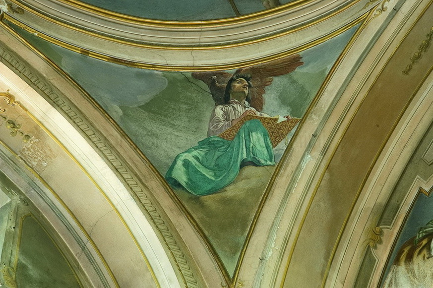 L'Evangelista Giovanni - 1881 ca. - affresco - chiesa di San Zenone - Passirano (BS)