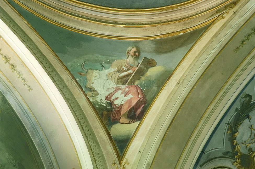 L'Evangelista Luca - 1881 ca. - affresco - chiesa di San Zenone - Passirano (BS)