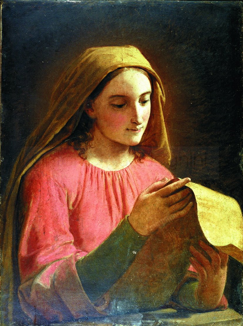 Madonna leggente - 1880 ca. - olio su tela cm. 83x60 - coll. privata
