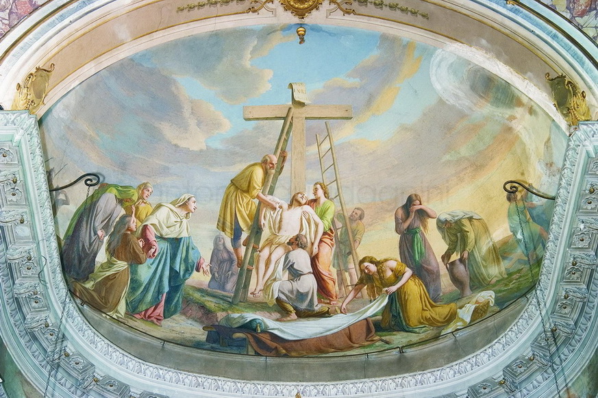 La Deposizione dalla Croce - 1882 ca. - affresco - chiesa di San Zenone - Passirano (BS)
