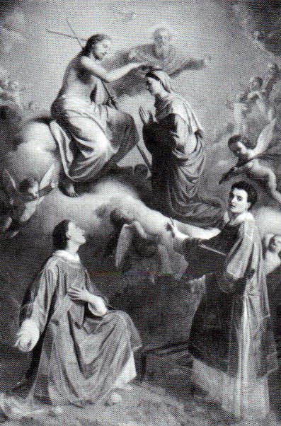 Incoronazione della Vergine con i Santi Stefano e Lorenzo - 1880 - olio su tela cm. 200x135 - chiesa della SS. Trinità - Irma (BS)
