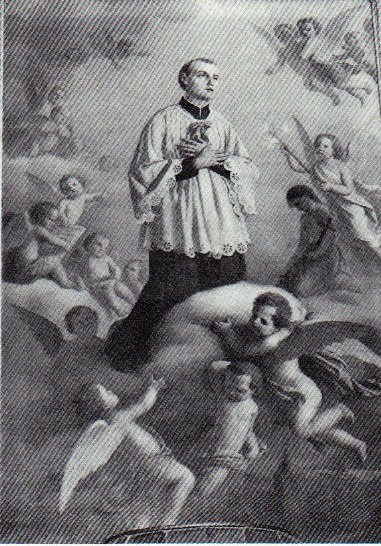 Gloria di San Luigi Gonzaga - 1880 - olio su tela cm. 310x180 - chiesa dei SS. Pietro e Paolo - Provaglio d'Iseo (BS)