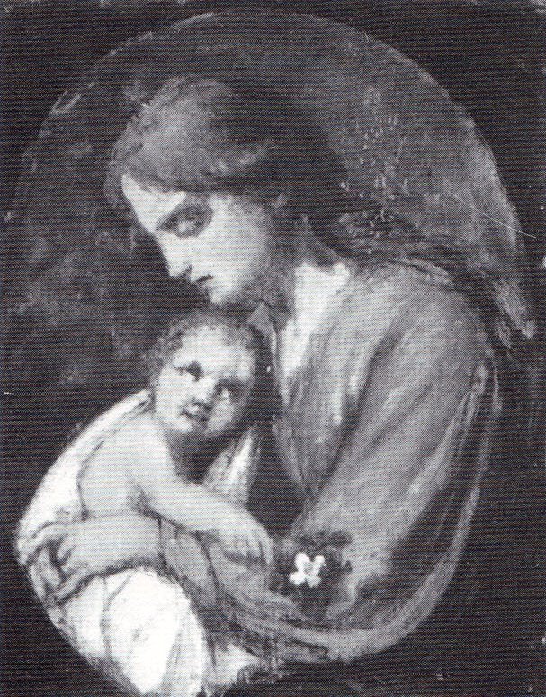 Madonna col Bambino - 1883 - olio su tela applicata cm. 33,5x25 - coll.privata