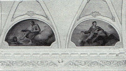 Gli Evangelisti - 1884 - affresco - chiesa die SS. Pietro e Paolo - Villa di Lozio (BS))
