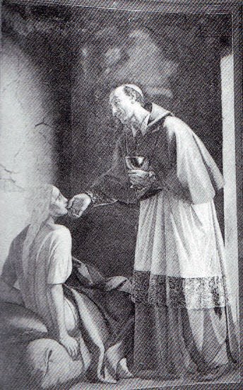 San Carlo comunica un'appestata - 1885 - affresco cm. 190x120 - cappella della Madonna Addolorata detta del Lazzaretto - Borno (BS)