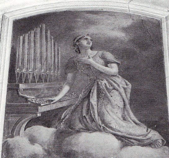 Santa Cecilia - 1886 - affresco - chiesa di San Giacomo Maggiore - Santicolo di Corteno Golgi (BS)