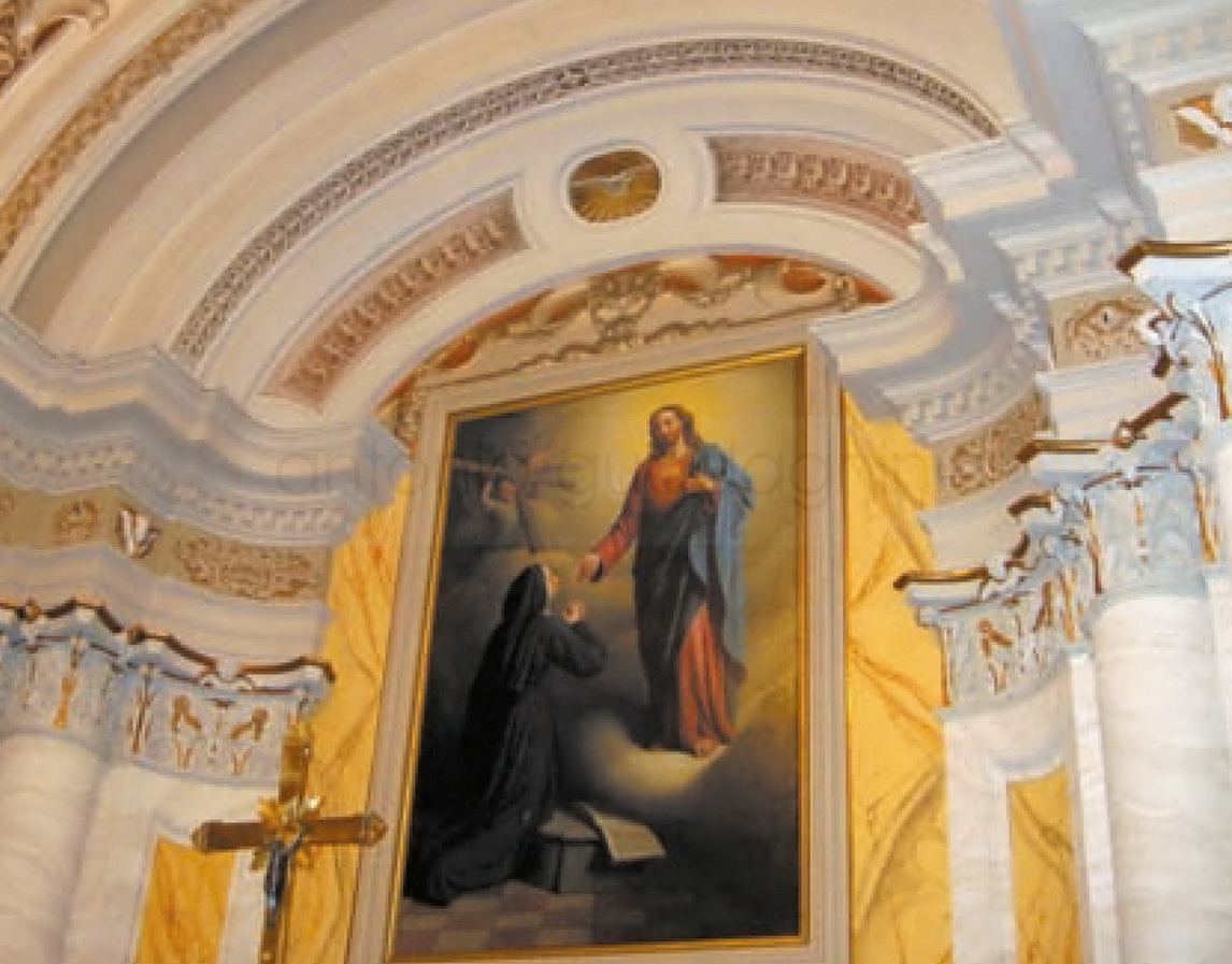 Visione di Santa Margherita Alacoque - 1889 - olio su tela cm. 225x140 - chiesa del Sacro Cuore - Carpenedolo (BS)