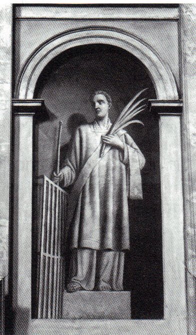 San Lorenzo martire - 1893 - affresco cm. 280x145 - chiesa di S. Lorenzo - Manerbio (BS)