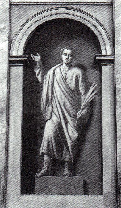 San Costanzo martire - 1893 - affresco cm. 280x145 - chiesa di S. Lorenzo - Manerbio (BS)