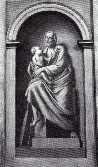 San Giuseppe col Bambino martire - 1893 - affresco cm. 280x145 - chiesa di S. Lorenzo - Manerbio (BS)