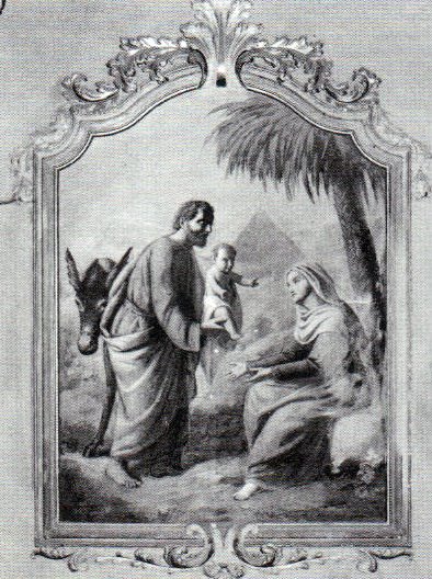 La fuga in Egitto - 1894 - affresco - santuario della Natività di Maria - Gòvine di Pisogne (BS)