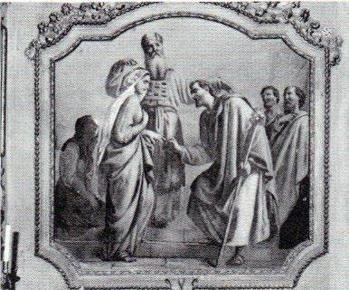Lo Sposalizio di Maria Vergine - 1894 - affresco - santuario della Natività di Maria - Gòvine di Pisogne (BS)