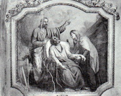 Il Transito di San Giuseppe - 1894 - affresco - santuario della Natività di Maria - Gòvine di Pisogne (BS)