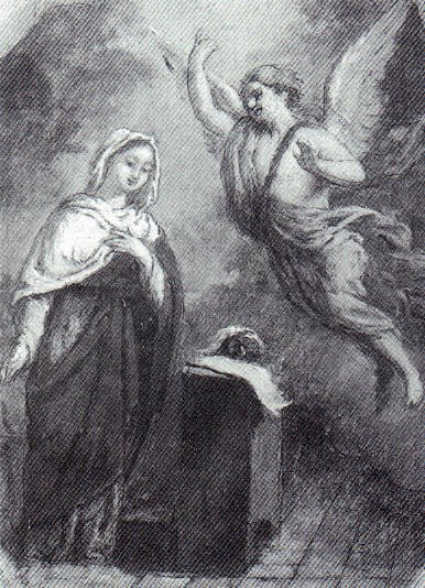 L'Annunciazione - 1894 - olio su cartone cm. 40x23 - coll. privata