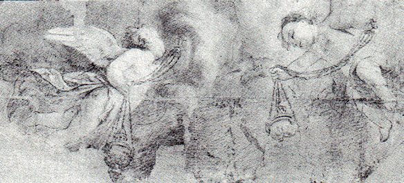 Angeli turibolanti - 1895 - carboncino su cartone cm. 86x200 - coll. privata