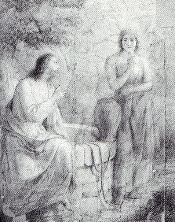 La Samaritana al pozzo - 1896 - carboncino su cartone cm. 210x160 - coll. privata