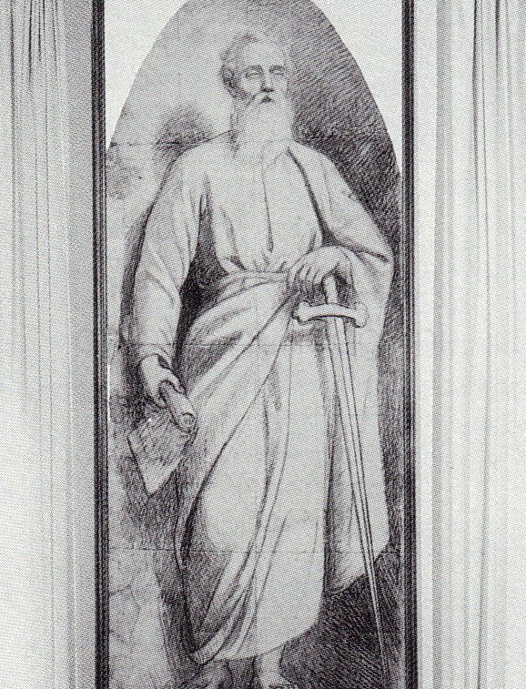 San Paolo - 1896 - carboncino su cartone cm. 210x96 - eremo SS. Pietro e Polo - Bienno (BS)