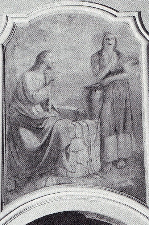 La Samaritana al pozzo - 1896 - affresco - chiesa dei SS. Gervasio e Protasio - Nadro (BS)