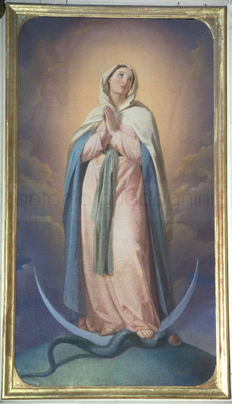 Immacolata - 1862 - olio su tela cm. 250x130 - Cappella dell'Immacolata - Caprino (BG)