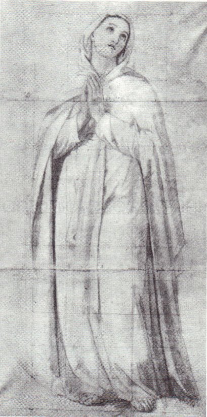 Immacolata - 1862 - carboncino su carta cm. 150x75 - coll. privata