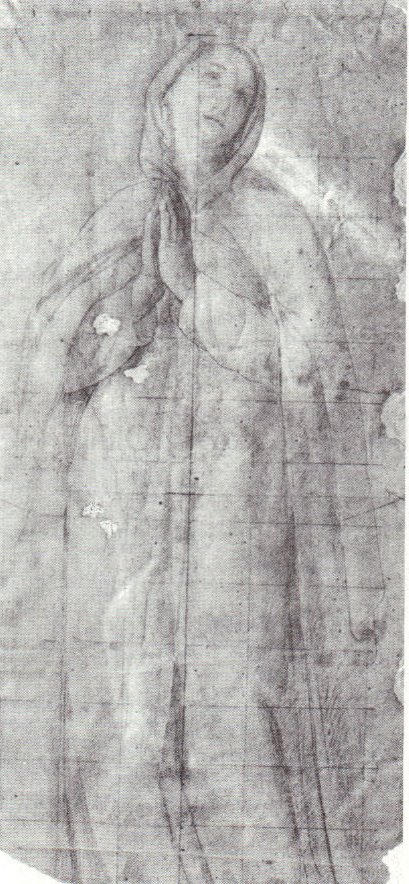 Immacolata - 1862 - carboncino su carta cm. 93x42 - coll. privata