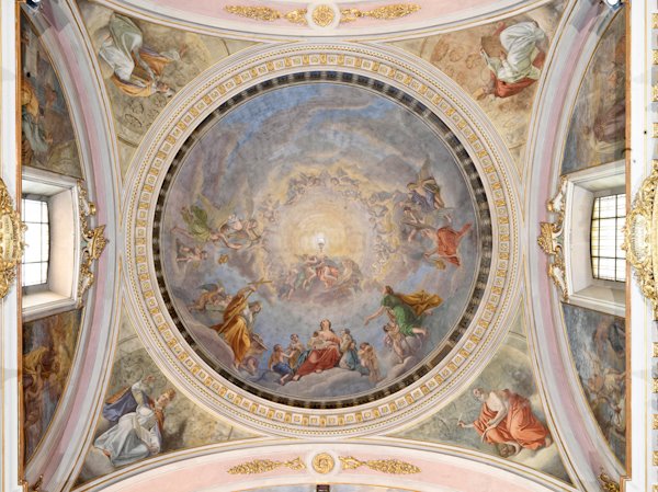 La Gloria della SS. Eucarestia - 1871-72 -. affresco - chiesa della Trasfigurazione di N.S.G.C. - Breno (BS)