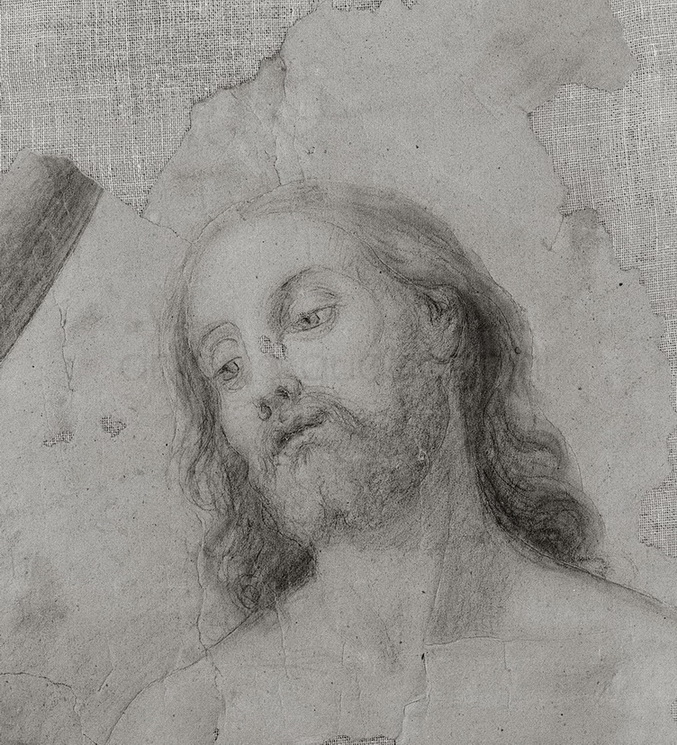 Cristo - 1871 - carboncino su carta cm. 45x40 - coll. privata-  esposto alla mostra del 2015 a Passirano (BS)