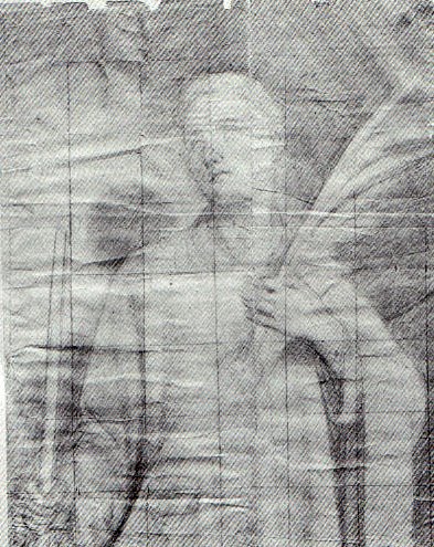 Figura di santa - 1871 - carboncino su carta cm. 80x61 - coll. privata